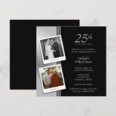2 Fotos Silberne Hochzeit 25. Hochzeitstag Party Einladung (Vorne/Hinten)