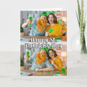 2-Fotos St. Paddy's Day Custom Modern Template Feiertagskarte