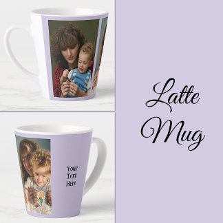 2 Fotos Text hinzufügen weiß lila Milchtasse