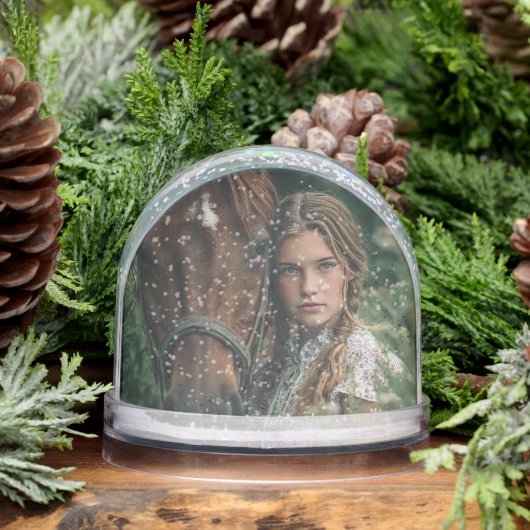 2 Fotos Vorlage Benutzerdefiniertes Pferd Foto Pfe Schneekugeln (Winter)