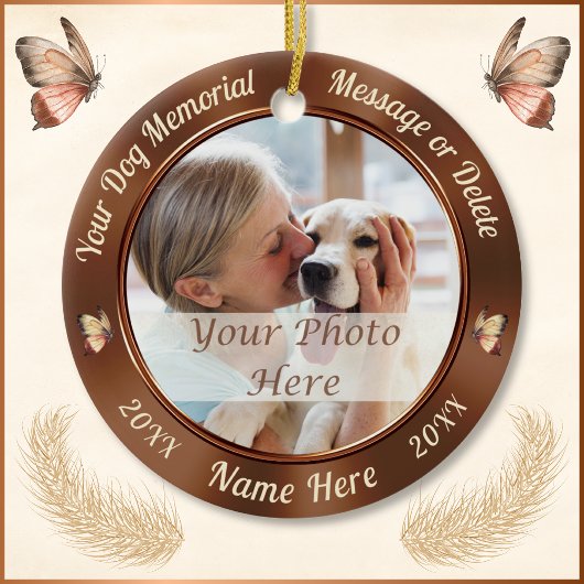 2 Fotos, Weihnachtsbaumschmuck für Hunde Keramik Ornament