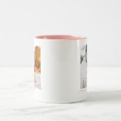 2 Fotovorlage Doppelseitige Liebe Text rosa Zweifarbige Tasse (Mittel)