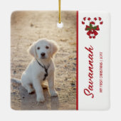 2 Fotovorlage mein 1. Weihnachten mit Candy Canes Keramikornament (Rückseite)
