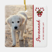 2 Fotovorlage mein 1. Weihnachten mit Candy Canes Keramikornament (Vorderseite)