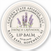 2" Französisches Lavendel Beeswax Lip Balm Label (Vorderseite)