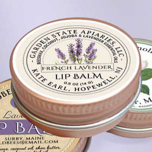 2" Französisches Lavendel Beeswax Lip Balm Label