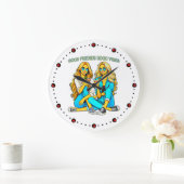 2 Freundinnen Good Friends Good Vibes mit Cocktail Große Wanduhr (Zuhause)