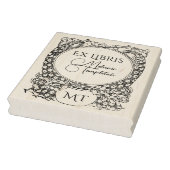 2 Friedhöfe rund gepottete Pflanze Ex Libris Name Gummistempel (Stempel)