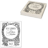 2 Friedhöfe rund gepottete Pflanze Ex Libris Name Gummistempel (Stempel)