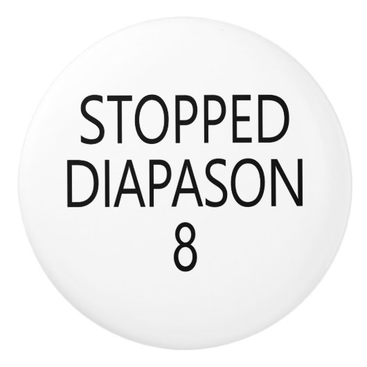 2 ft Stopptes Diapason Organ Stopp Keramikknauf (Vorderseite)