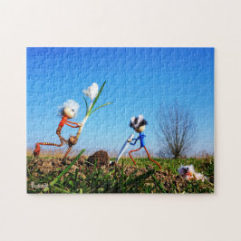 2 Fubby's die een bol krokus planten. Puzzle