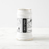 2 Fun Optician Thema Cartoon zu personalisieren. Bierglas (Mittel)