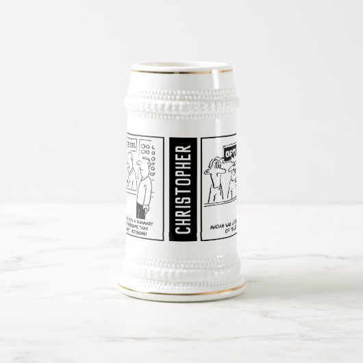 2 Fun Optician Thema Cartoon zu personalisieren. Bierglas (Mittel)