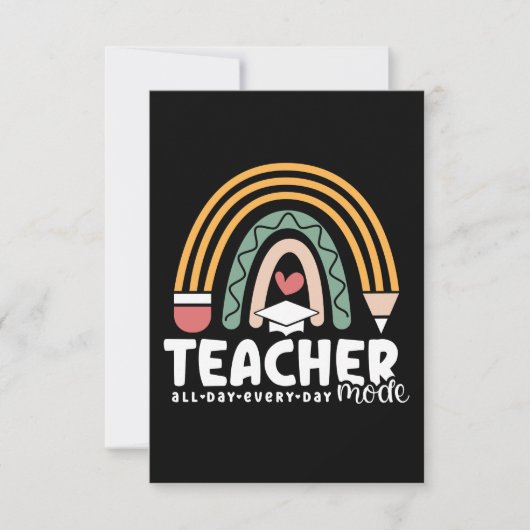 2- Funny Teacher Mode Teaching Geschenk für Lehrer Dankeskarte (Vorderseite)