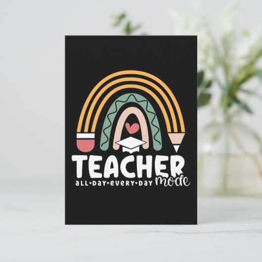 2- Funny Teacher Mode Teaching Geschenk für Lehrer Dankeskarte (Stehend Vorderseite)