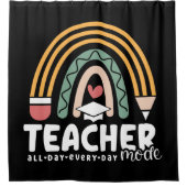 2- Funny Teacher Mode Teaching Geschenk für Lehrer Duschvorhang (Vorderseite)