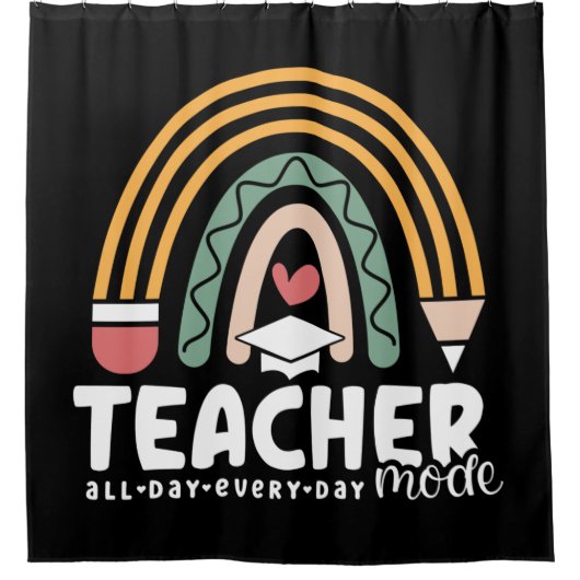 2- Funny Teacher Mode Teaching Geschenk für Lehrer Duschvorhang (Vorderseite)