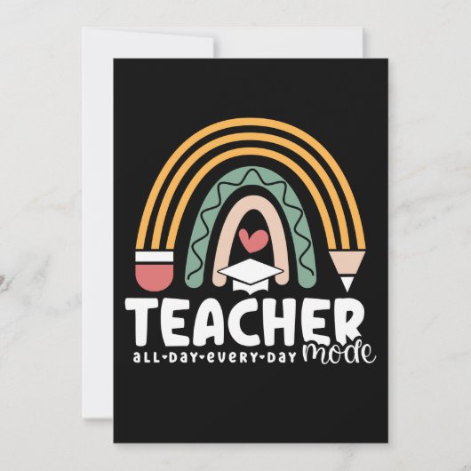 2- Funny Teacher Mode Teaching Geschenk für Lehrer Einladung (Vorderseite)