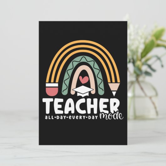 2- Funny Teacher Mode Teaching Geschenk für Lehrer Einladung (Stehend Vorderseite)