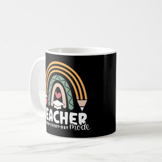 2- Funny Teacher Mode Teaching Geschenk für Lehrer Kaffeetasse (Vorderseite Links)