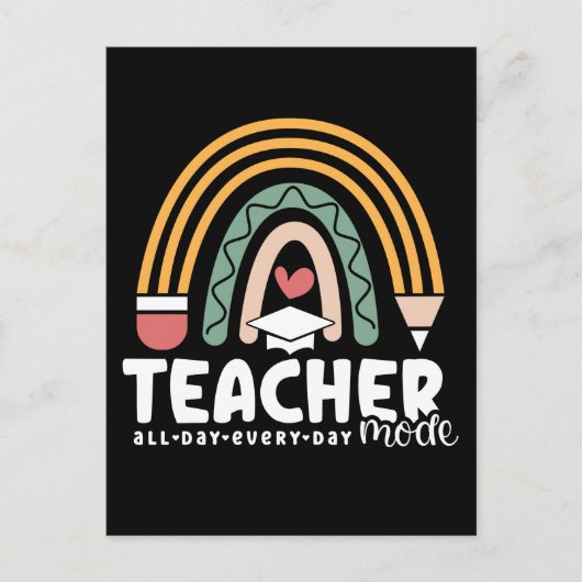 2- Funny Teacher Mode Teaching Geschenk für Lehrer Postkarte (Vorderseite)