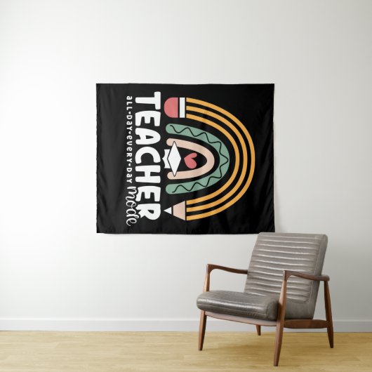 2- Funny Teacher Mode Teaching Geschenk für Lehrer Wandteppich (Beispiel (Horizontal))