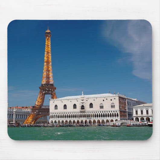 2 für 1 Venedig und Paris - Gemischte Welt Mousepad (Vorne)