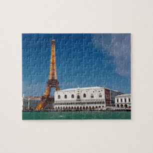 2 für 1 Venedig und Paris - Gemischte Welt Puzzle