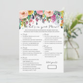 2 Games Flower Garden Brautparty Game 12x18 Einladung (Stehend Vorderseite)