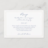 2 Gast Floral Dusty Blue Wedding RSVP Begleitkarte (Vorderseite)