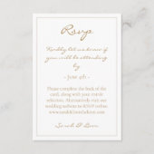 2 Gast Warm Golden Wedding RSVP Begleitkarte (Vorderseite)