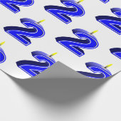 2. Geburtstag 2 Candle Blue Geschenkpapier (Ecke)