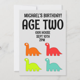 2 GEBURTSTAG 2. DINOSAUR-EINLADUNGEN EINLADUNG