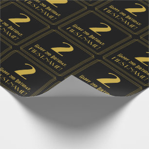 2. Geburtstag ~ Art Deco inspiriertes Aussehen "2" Geschenkpapier