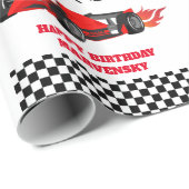 2. Geburtstag: Aufwachsen von zwei schnellen Rennw Geschenkpapier (Rolleneckpunkt)