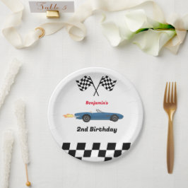 2. Geburtstag: Aufwachsen von zwei schnellen Rennw Pappteller