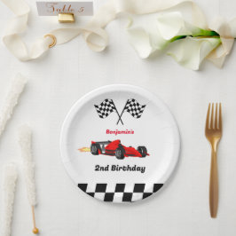 2. Geburtstag: Aufwachsen von zwei schnellen Rennw Pappteller