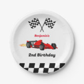 2. Geburtstag: Aufwachsen von zwei schnellen Rennw Pappteller (Vorderseite)