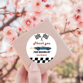 2. Geburtstag: Aufwachsen von zwei schnellen Rennw Runder Aufkleber