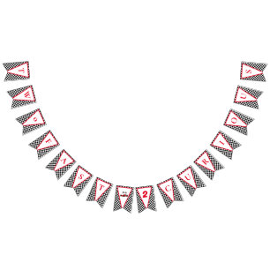 2. Geburtstag: Aufwachsen von zwei schnellen Rennw Wimpelkette