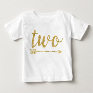 2. Geburtstag Baby Glitzer Print Baby T-shirt