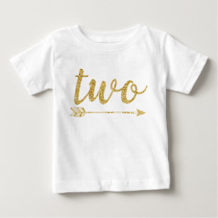 2. Geburtstag Baby Glitzer Print T-shirt