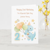 2. Geburtstag Ballon Dinosaur Geburtstagskarte Karte (Gelbe Blume)