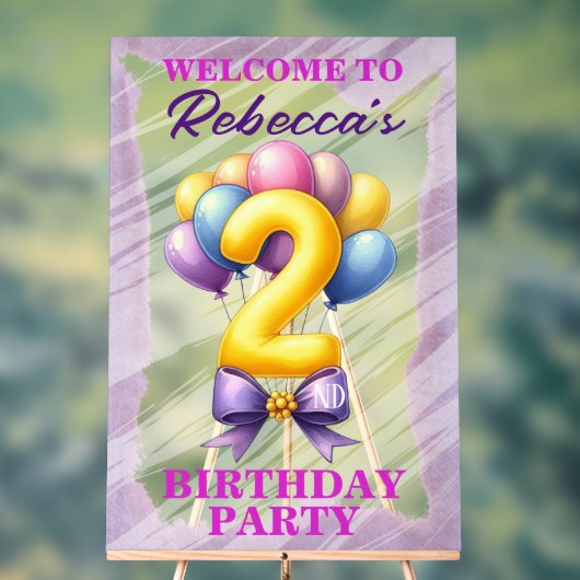 2. Geburtstag Ballon Thema Acrylschild (Neutral)