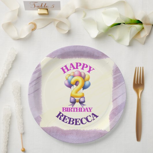 2. Geburtstag Ballon Thema Pappteller (Hochzeit)
