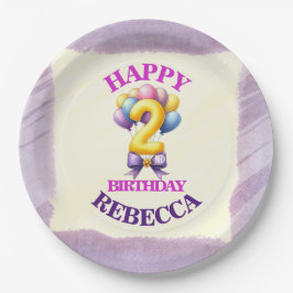 2. Geburtstag Ballon Thema Pappteller