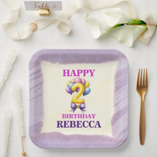 2. Geburtstag Ballon Thema Party-Platte Pappteller (Hochzeit)