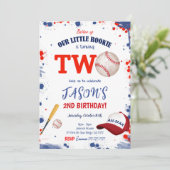 2. Geburtstag Baseball Einladung (Stehend Vorderseite)