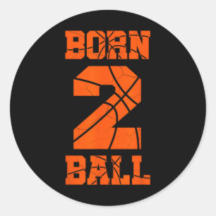 2. Geburtstag Basketball Jersey T-Shirt Zwei 2 Jah Runder Aufkleber
