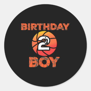 2. Geburtstag Basketball Party 2 Jahre Alte Tageka Runder Aufkleber